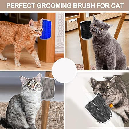Cat Self Groomer Arch  Self Cleaning Slicker Brush Upgraded Cat Brushes Wall Corner For Shedding Grooming, Softer Massager Comb Interactive Toy For Short Long Haired Dog Kitten Puppy