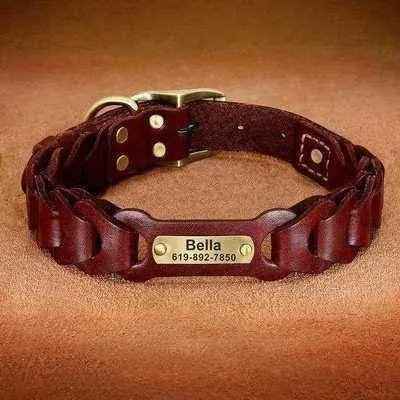 Didog Personalised Leather Dog Collar-2