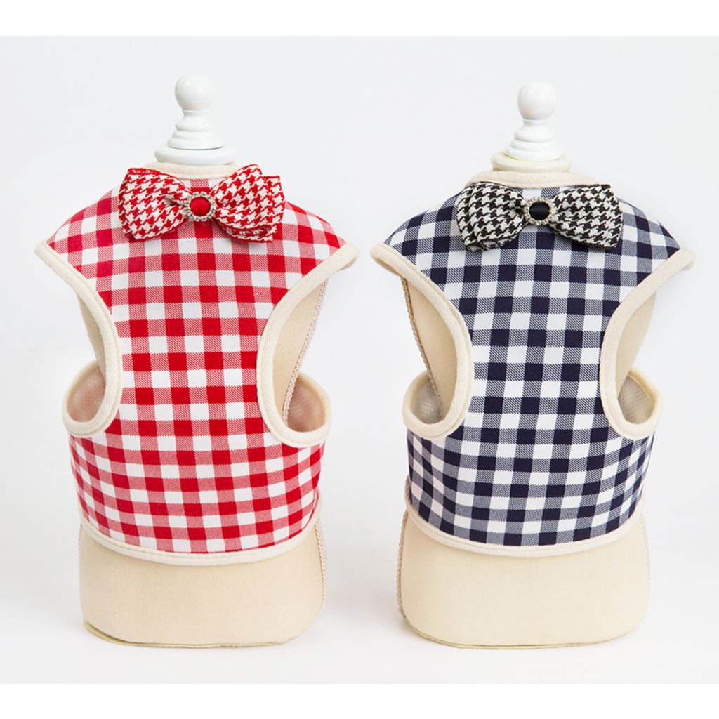 Blue Bow Dog Harness (With Leash)-2